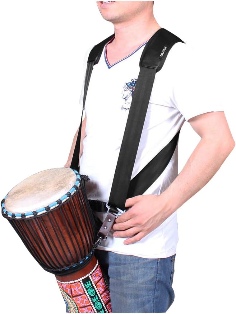 NICEYST Adjustable Padded Djembe Shoulder Strap African Hand Drum Harness Belt Polyester with Quick Change Hook - Image 2